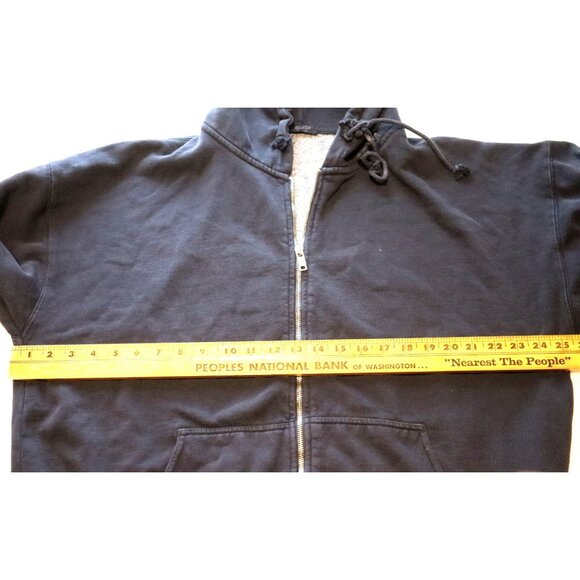John Galt Brandy Melville Navy Zip Hoodie Full Zip One Size Fleece Y2K - Picture 8 of 8